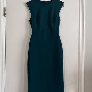 Express Green Sheath Midi Dress Crew Neck Sleeveless